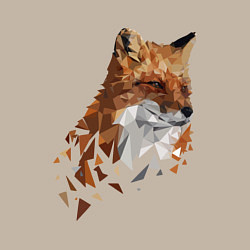 Свитшот хлопковый мужской Полигональный лис, цвет: миндальный — фото 2