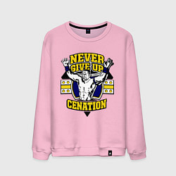 Свитшот хлопковый мужской Never Give Up: Cenation, цвет: светло-розовый