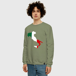 Свитшот хлопковый мужской Италия (Italy), цвет: авокадо — фото 2