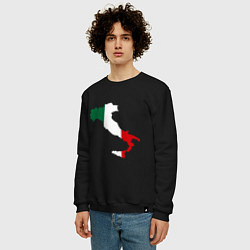 Свитшот хлопковый мужской Италия (Italy), цвет: черный — фото 2