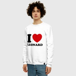 Свитшот хлопковый мужской I Love Leonard, цвет: белый — фото 2
