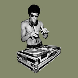 Свитшот хлопковый мужской Брюс Ли Dj, цвет: авокадо — фото 2