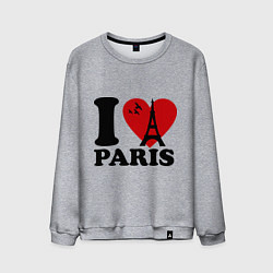 Свитшот хлопковый мужской Я люблю Париж, цвет: меланж