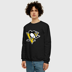 Свитшот хлопковый мужской Pittsburgh Penguins, цвет: черный — фото 2