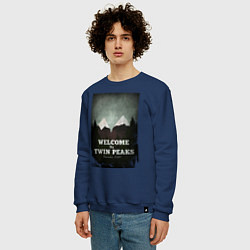 Свитшот хлопковый мужской Welcome to Twin Peaks, цвет: тёмно-синий — фото 2