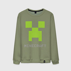 Свитшот хлопковый мужской Minecraft logo grey, цвет: авокадо