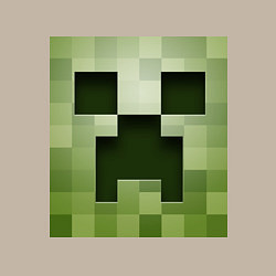 Свитшот хлопковый мужской Мinecraft creeper, цвет: миндальный — фото 2