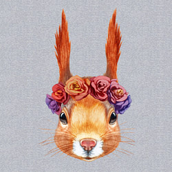 Свитшот хлопковый мужской Белка с венком, цвет: меланж — фото 2