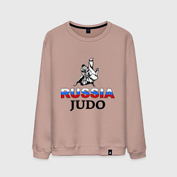 Свитшот хлопковый мужской Russia judo, цвет: пыльно-розовый