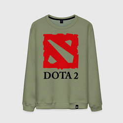Свитшот хлопковый мужской Dota 2: Logo, цвет: авокадо