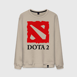 Свитшот хлопковый мужской Dota 2: Logo, цвет: миндальный