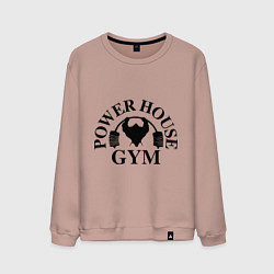 Свитшот хлопковый мужской Power House Gym, цвет: пыльно-розовый