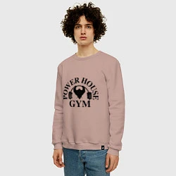 Свитшот хлопковый мужской Power House Gym, цвет: пыльно-розовый — фото 2