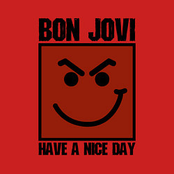 Свитшот хлопковый мужской Bon Jovi: Have a nice day, цвет: красный — фото 2