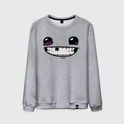 Свитшот хлопковый мужской Super Meat Boy: Face, цвет: меланж