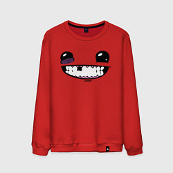 Свитшот хлопковый мужской Super Meat Boy: Face, цвет: красный