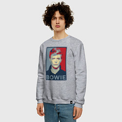 Свитшот хлопковый мужской Bowie Poster, цвет: меланж — фото 2