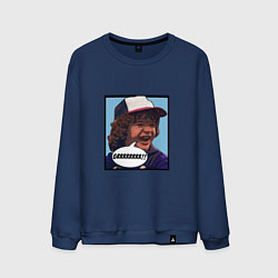 Свитшот хлопковый мужской Очень странные дела, цвет: тёмно-синий