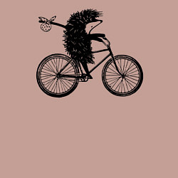 Свитшот хлопковый мужской Ежик на велосипеде, цвет: пыльно-розовый — фото 2