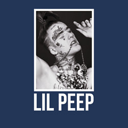 Свитшот хлопковый мужской Lil Peep: White Style, цвет: тёмно-синий — фото 2