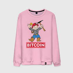 Свитшот хлопковый мужской Bitcoin Miner, цвет: светло-розовый