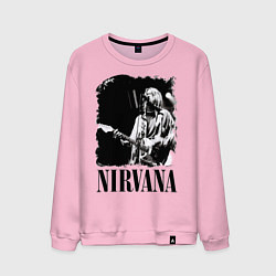 Свитшот хлопковый мужской Black Nirvana, цвет: светло-розовый