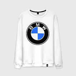 Свитшот хлопковый мужской Logo BMW, цвет: белый