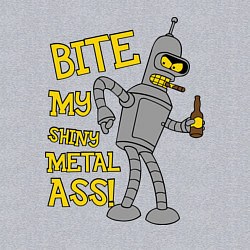 Свитшот хлопковый мужской Bite my shunny metal ass, цвет: меланж — фото 2