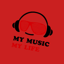 Свитшот хлопковый мужской My music my life, цвет: красный — фото 2