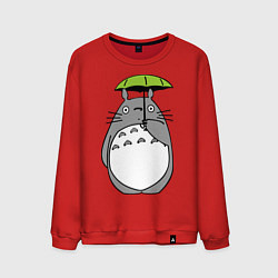 Свитшот хлопковый мужской Totoro с зонтом, цвет: красный