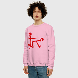 Свитшот хлопковый мужской Иероглиф: любовь, цвет: светло-розовый — фото 2