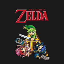 Свитшот хлопковый мужской Zelda: Tri force heroes, цвет: черный — фото 2