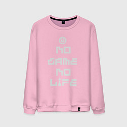 Свитшот хлопковый мужской No game No life, цвет: светло-розовый
