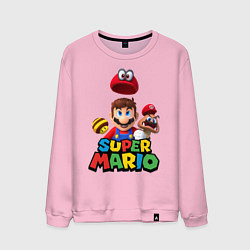 Свитшот хлопковый мужской Super Mario, цвет: светло-розовый