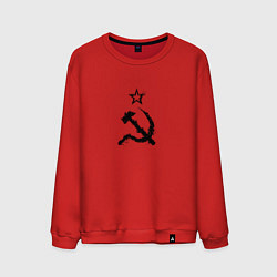 Свитшот хлопковый мужской СССР: Серп и молот, цвет: красный