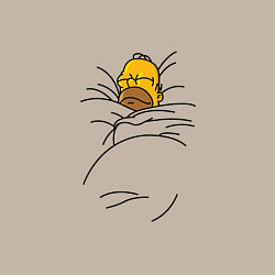 Свитшот хлопковый мужской Спящий Гомер, цвет: миндальный — фото 2