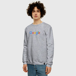 Свитшот хлопковый мужской Google, цвет: меланж — фото 2
