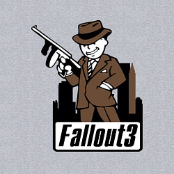 Свитшот хлопковый мужской Fallout Man with gun, цвет: меланж — фото 2