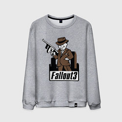 Свитшот хлопковый мужской Fallout Man with gun, цвет: меланж