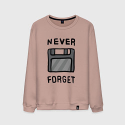 Свитшот хлопковый мужской Never Forget, цвет: пыльно-розовый