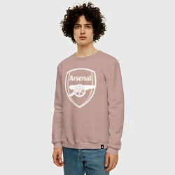 Свитшот хлопковый мужской FC Arsenal, цвет: пыльно-розовый — фото 2