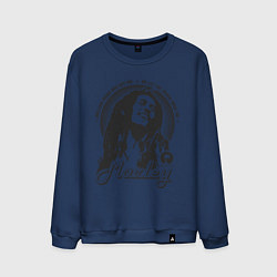 Свитшот хлопковый мужской Bob Marley: Island, цвет: тёмно-синий