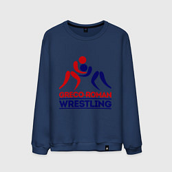 Свитшот хлопковый мужской Greco-roman wrestling, цвет: тёмно-синий