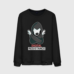 Свитшот хлопковый мужской Digital Resistance, цвет: черный