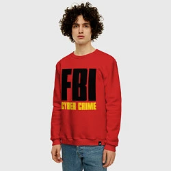 Свитшот хлопковый мужской FBI: Cyber Crime, цвет: красный — фото 2