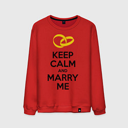 Свитшот хлопковый мужской Keep Calm & Marry Me, цвет: красный