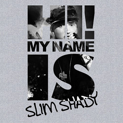 Свитшот хлопковый мужской My name is slim shady, цвет: меланж — фото 2