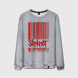 Свитшот хлопковый мужской Slipknot: barcode, цвет: меланж