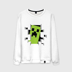 Свитшот хлопковый мужской Crash Minecraft, цвет: белый