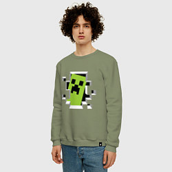 Свитшот хлопковый мужской Crash Minecraft, цвет: авокадо — фото 2